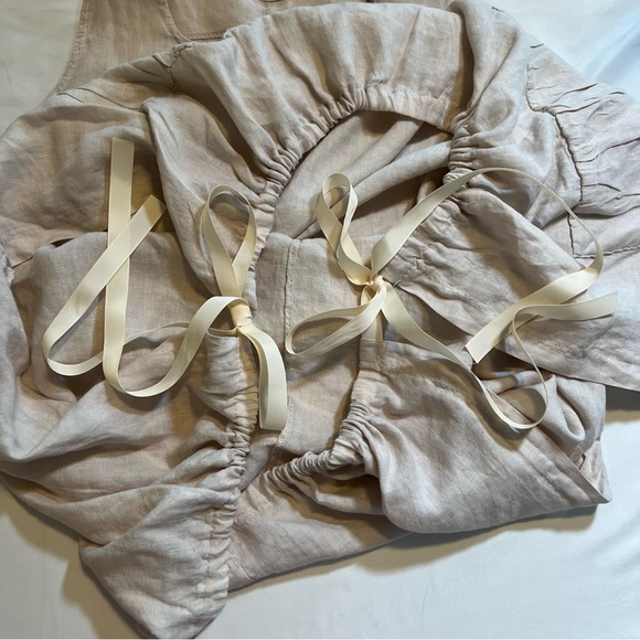 Lin Bohème Linen Lagenlook Jumper Smock Apron Pinafore Tunic Dress Oversized O/S - Picture 14 of 16